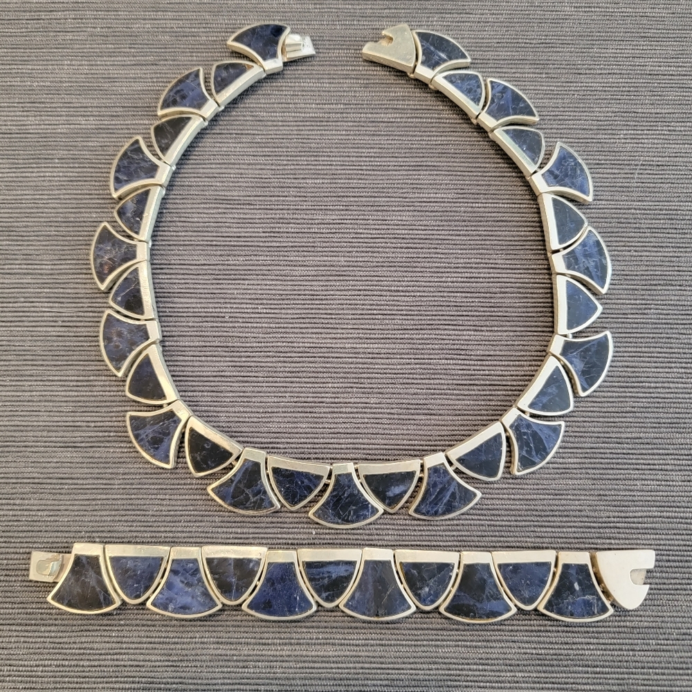 Necklace & Bracelet (Sterling/Lapiz)
